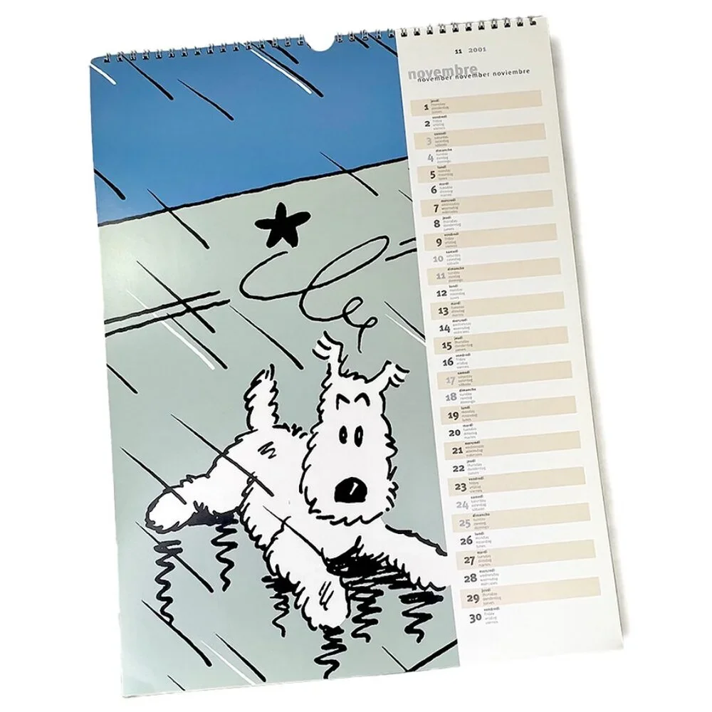 Adventures of Tintin Monthly Wall Calendar 2001